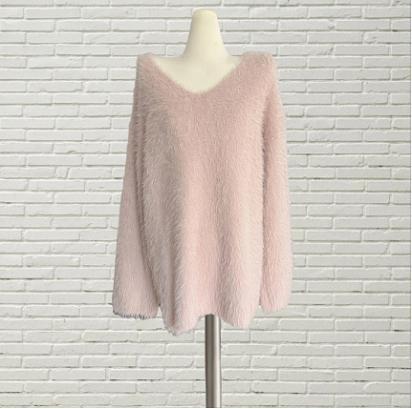 인생템언니 [6컬러]브이넥 루즈핏 앙고라니트 여자긴팔니트