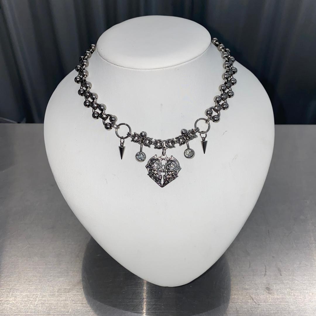 [YYK MADE] Heart Wings Metal Necklace