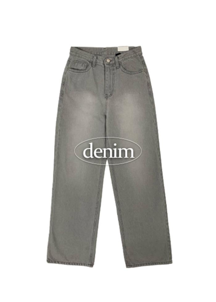 gray-washed straight wide denim (1C/3size)