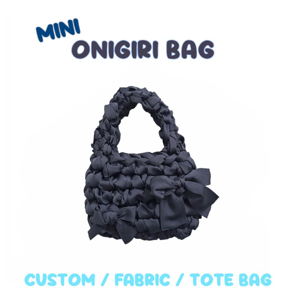 [F/W NEW] mini ONIGIRI BAG 새틴 리본가방 뜨개가방 공단리본 토트백