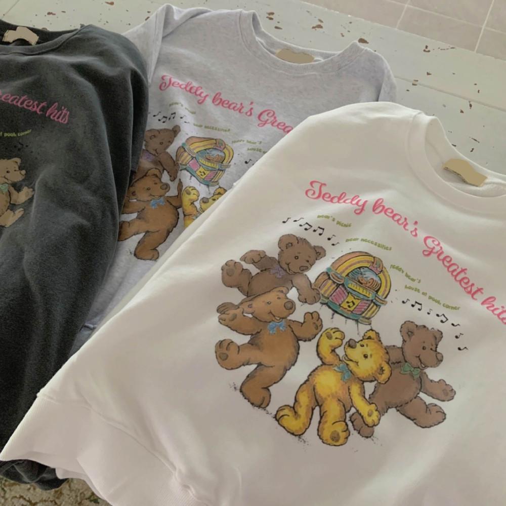 둥실 베어 맨투맨 귀여운 간절기 쭈리 이지웨어 3col