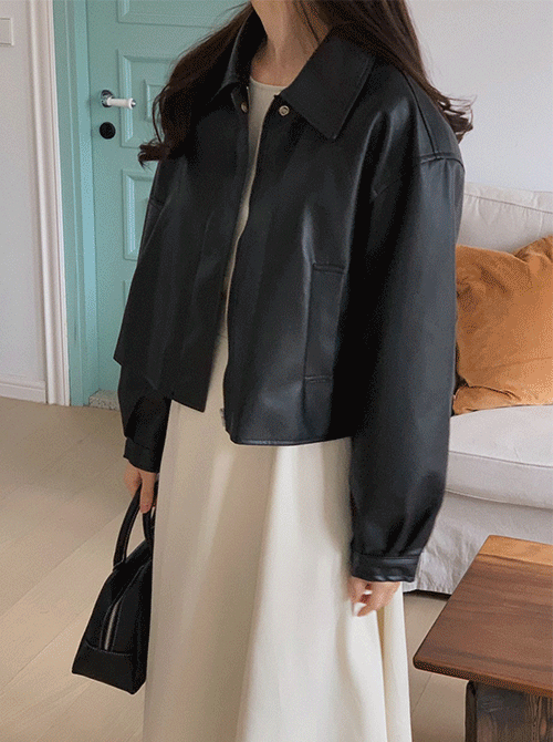 노튼 카라 레더 자켓 (jk)