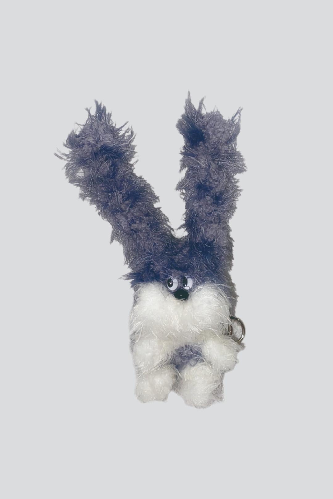 wiggly blue rabbit keyring