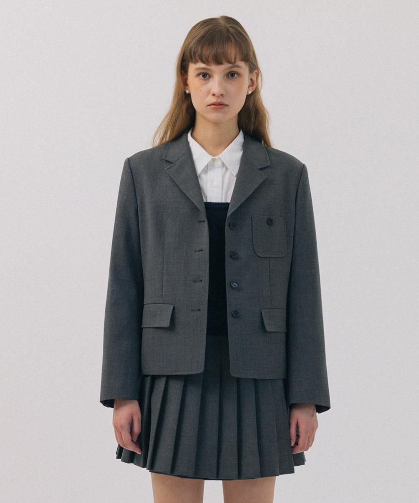 VINTAGE WOOL JACKET CHARCOAL