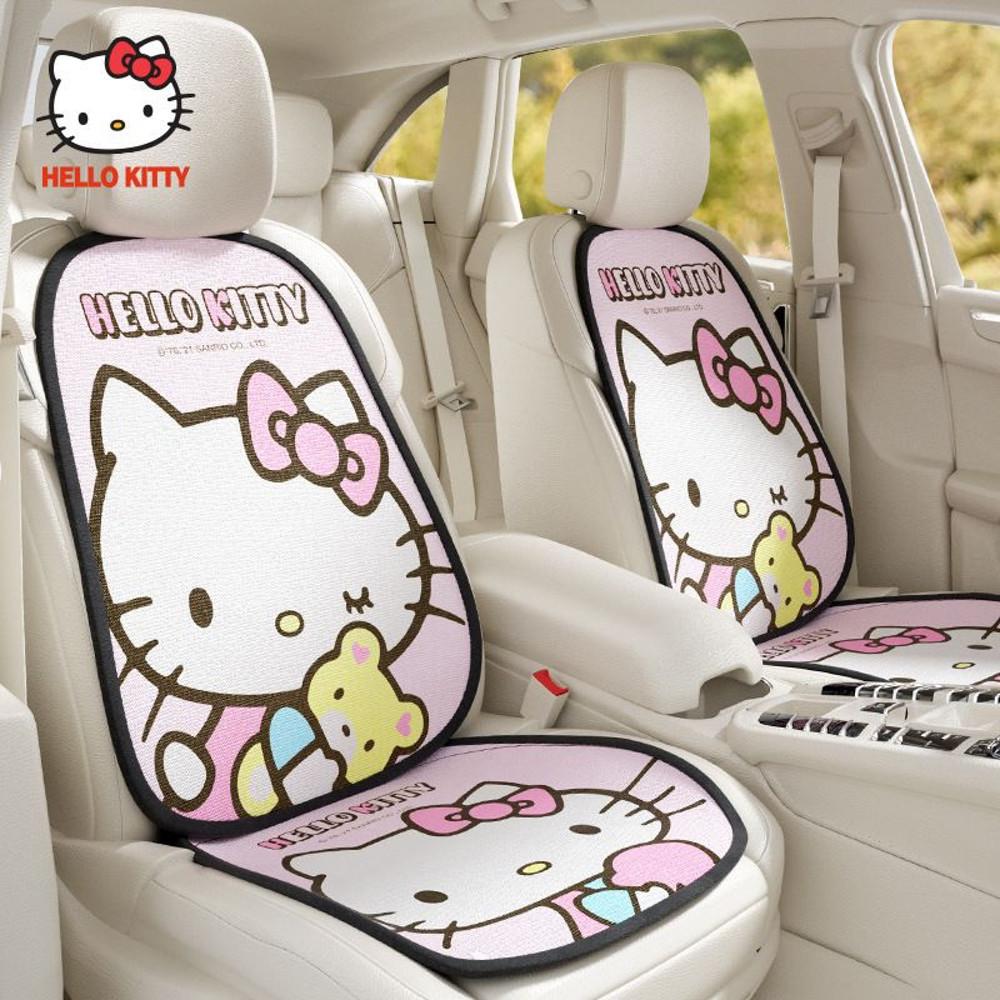 헬로키티 자동차 통풍 방석세트 린넨매쉬 여름 NEW 시트커버 귀여운캐릭터 여성 차량꾸미기