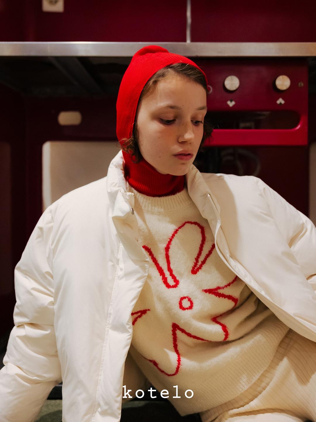 Duck Down Short Puffer - Ivory