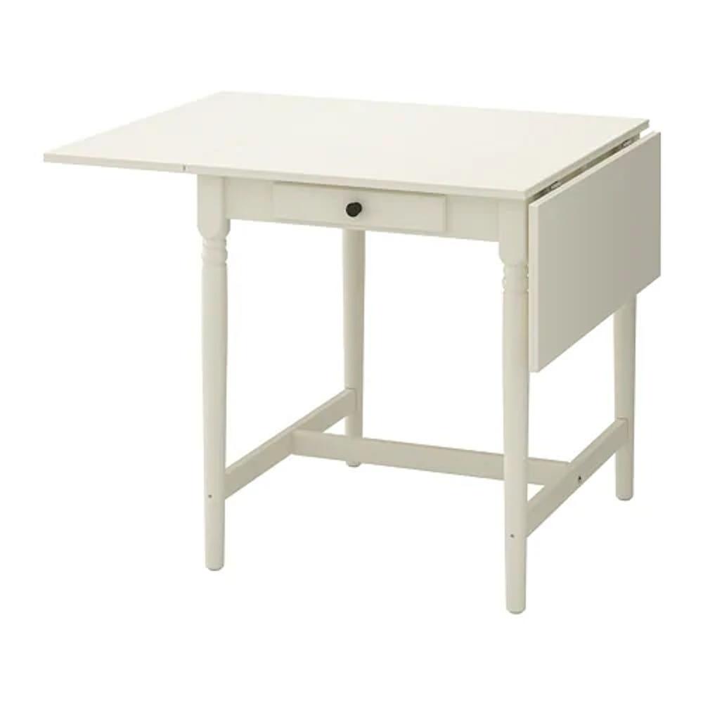 이케아 INGATORP 잉아토르프 드롭리프테이블, 화이트 65/123x78cm (604.231.10)