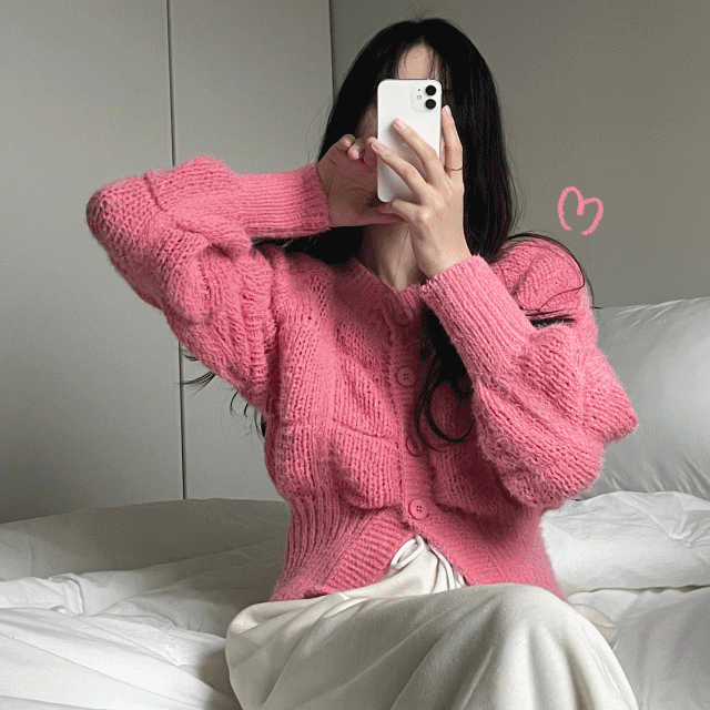 (4color/허리잘록!)베베 트임 아방 폭닥 가디건