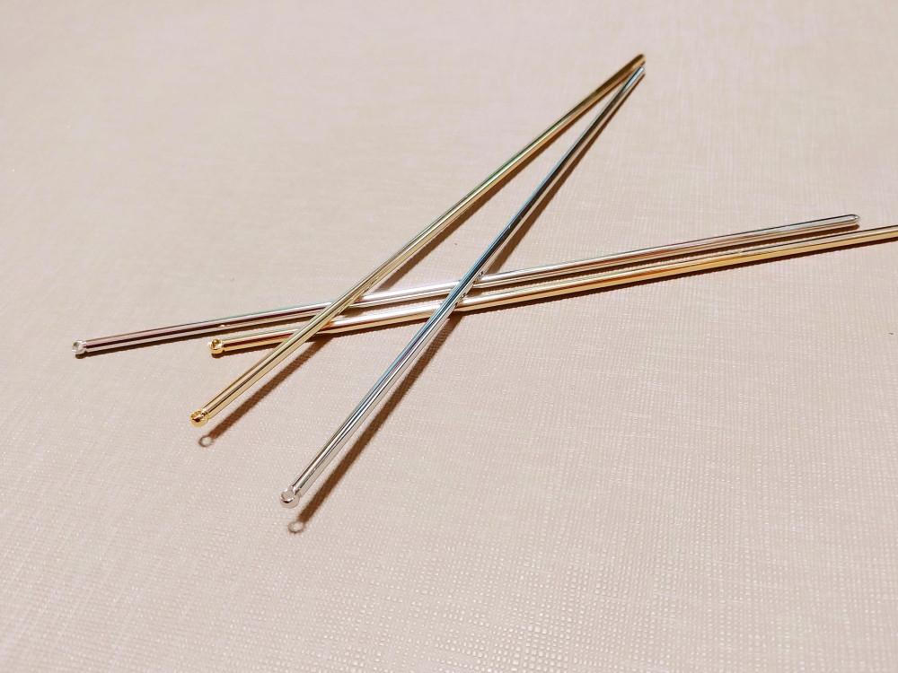 18cm 황동(신주,brass) 국내제작 일자비녀대 비녀베이스 DIY 금속비녀
