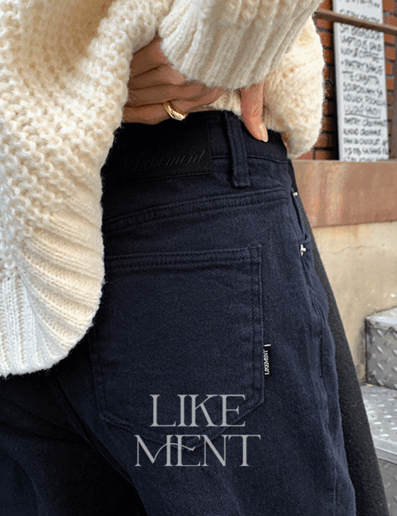 [LIKEMENT] 로드 피치 기모 라벨 코튼 팬츠 (PT) - 2color
