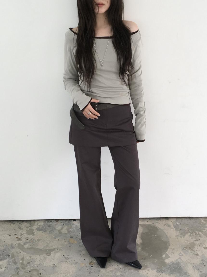 한시오분 누즈nuese 25FW 포드 팬츠 레이어드 치마바지
