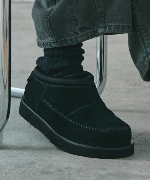 크로코 윈터 슈즈  R24U003 (블랙 스웨이드)