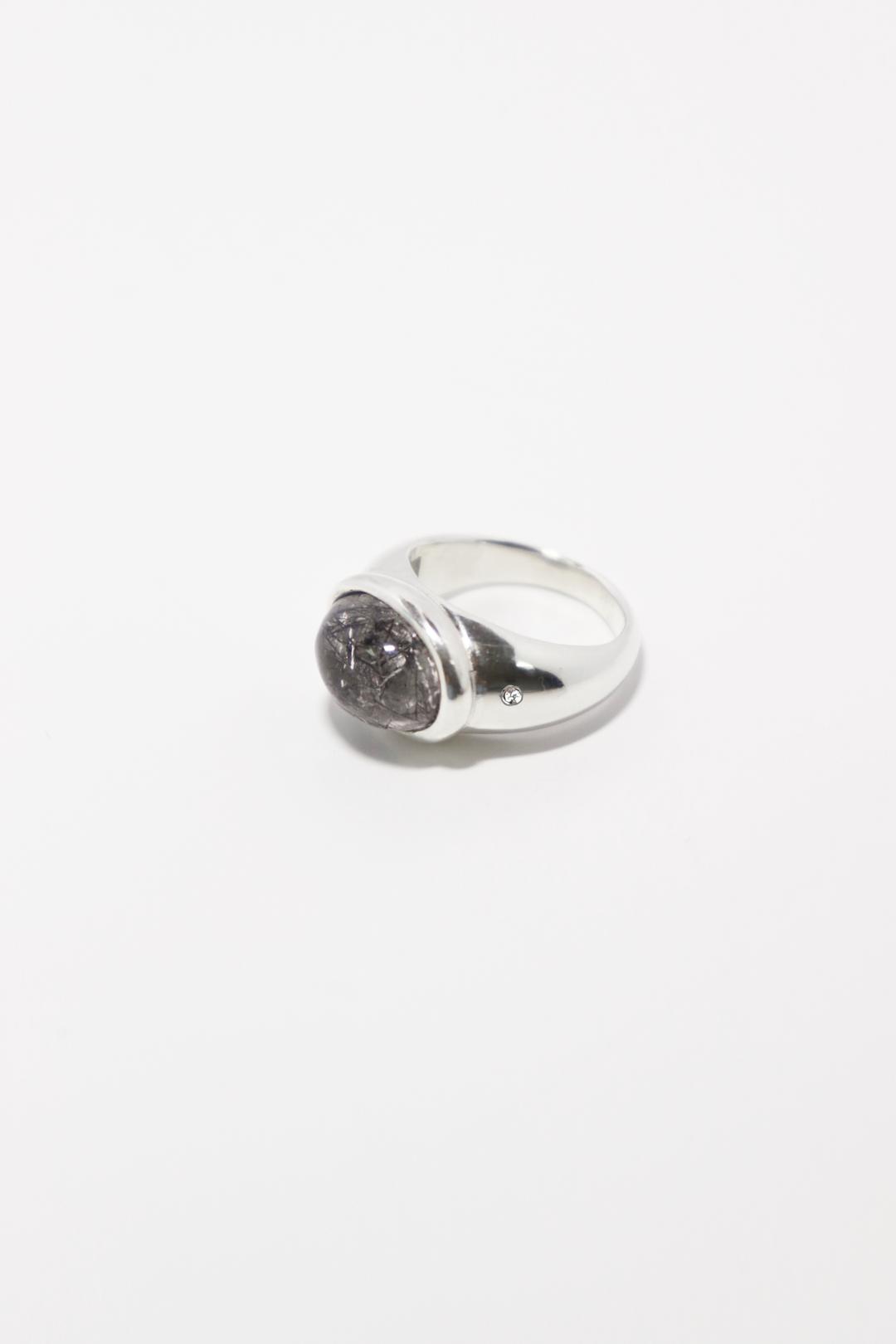 grandma ring (black rutile quartz)