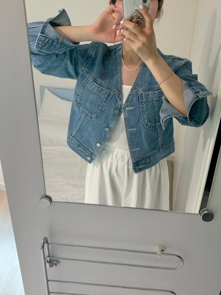 노카라 데님 자켓