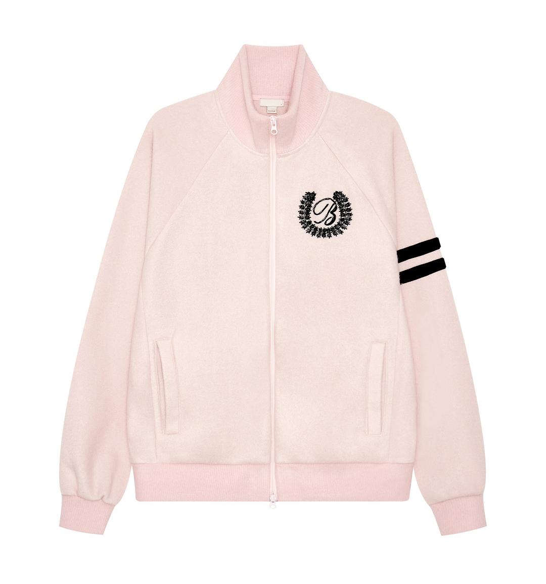 Beaded knit zip-up (Pink)