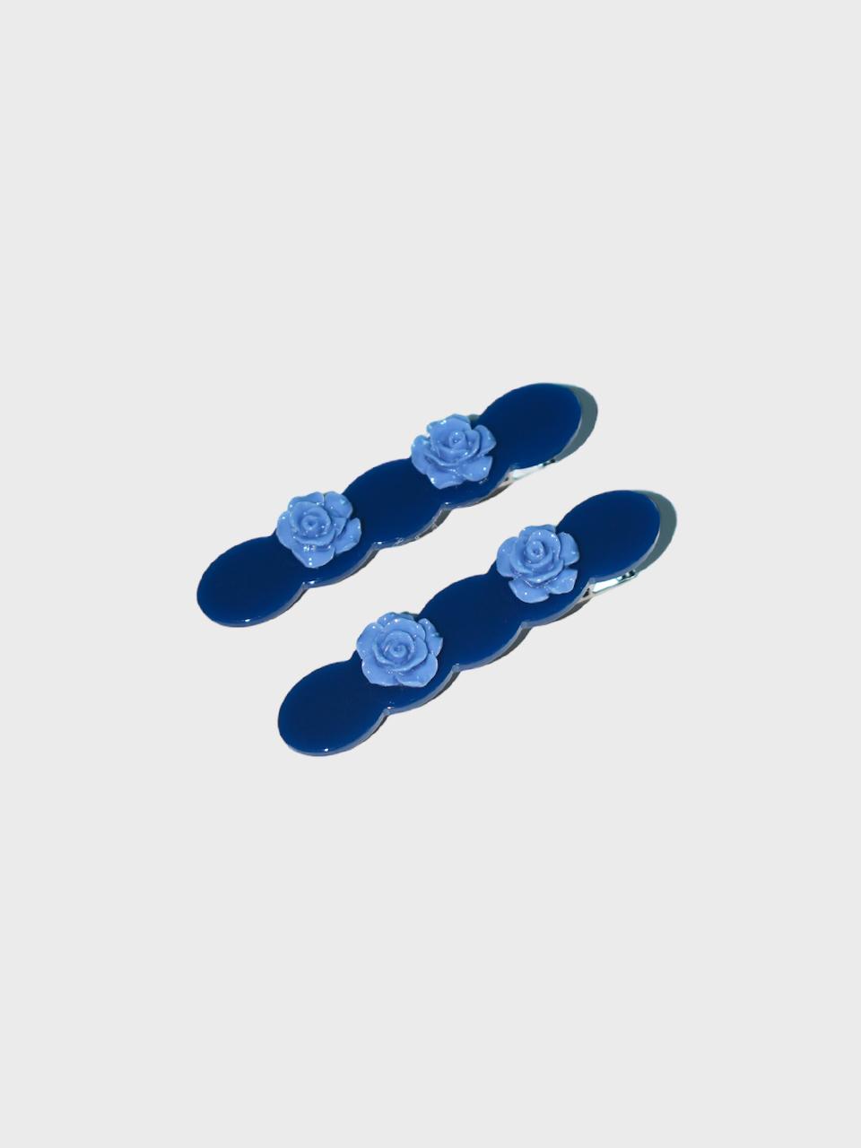 Field BLUE Flower HAIR PIN (2PCS 1SET)