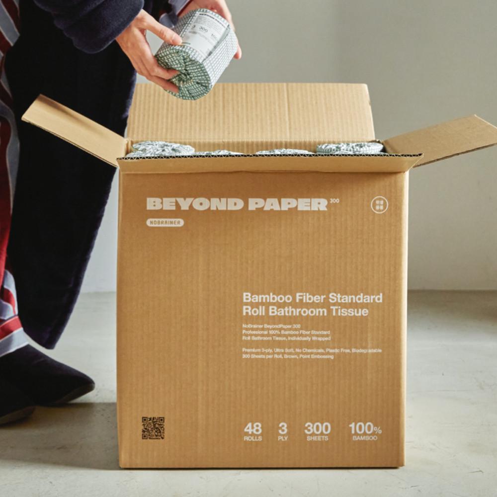 [48롤]패밀리팩 - 비욘드페이퍼300 나무를 베지않는 휴지 - green tapestry