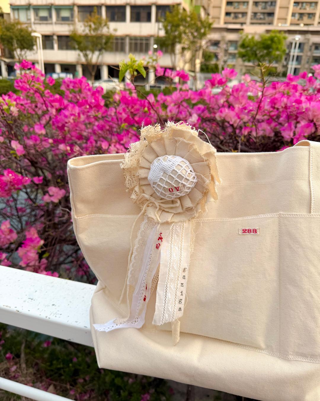 rosette cotton big bag