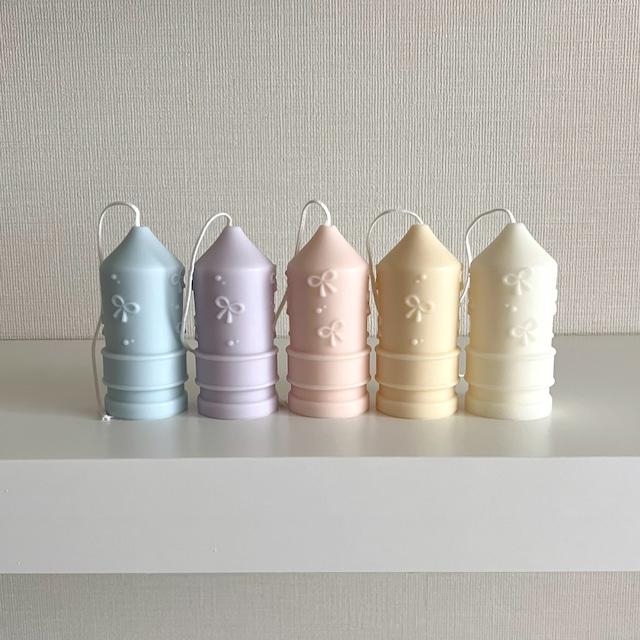 Ribbon pillar candle