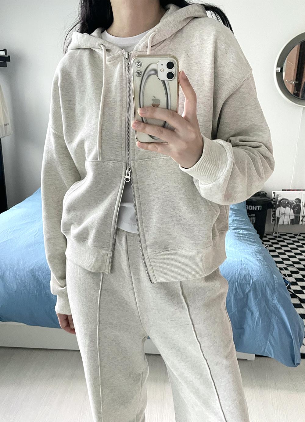 라인 투웨이 후드 집업 (2colors)