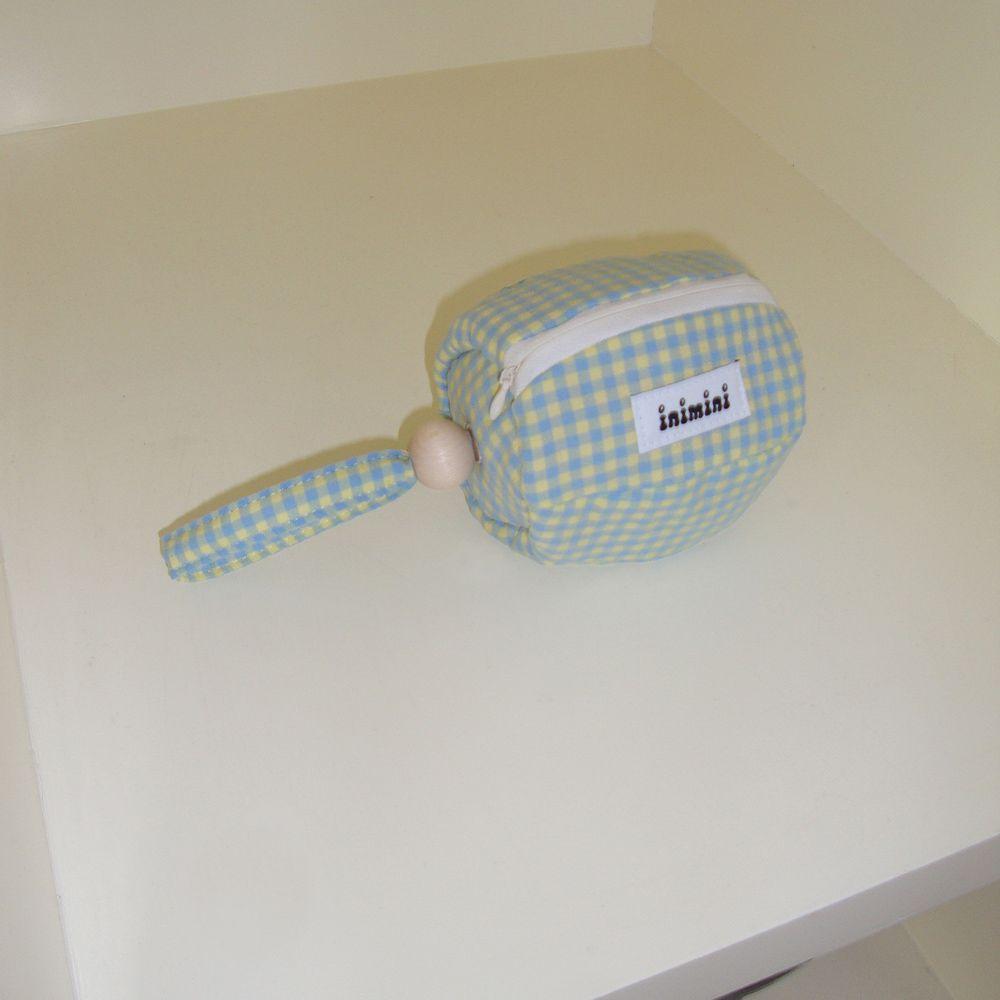 [2차]inimini O pouch blue yellow check