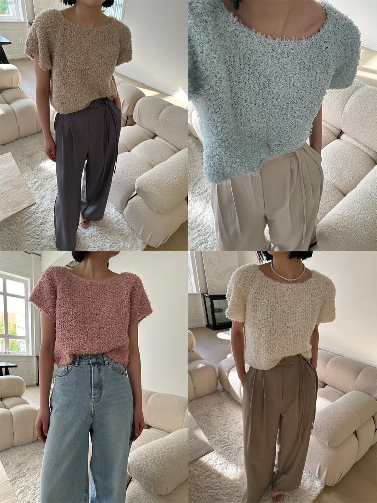 네이븐 반팔 니트