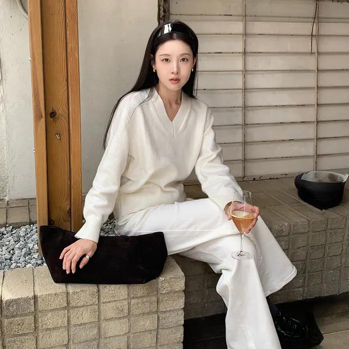 [W][웜]와이드 화이트 기모 데님 팬츠 MZDP7202