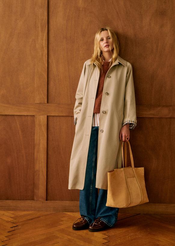 Clyde Trench Coat - Light Beige - Organic Cotton - Sézane