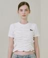 Shirring Slim Tee [White]