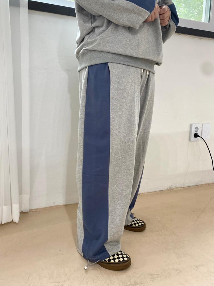 [free~빅사이즈][남녀공용] 부지 배색 투웨이 팬츠
