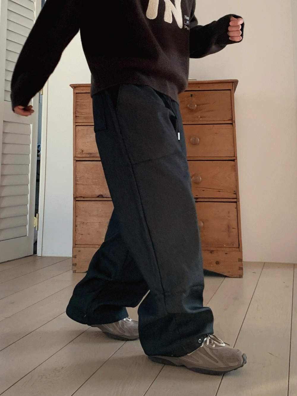 [기모] 스냅 생지 밴딩팬츠