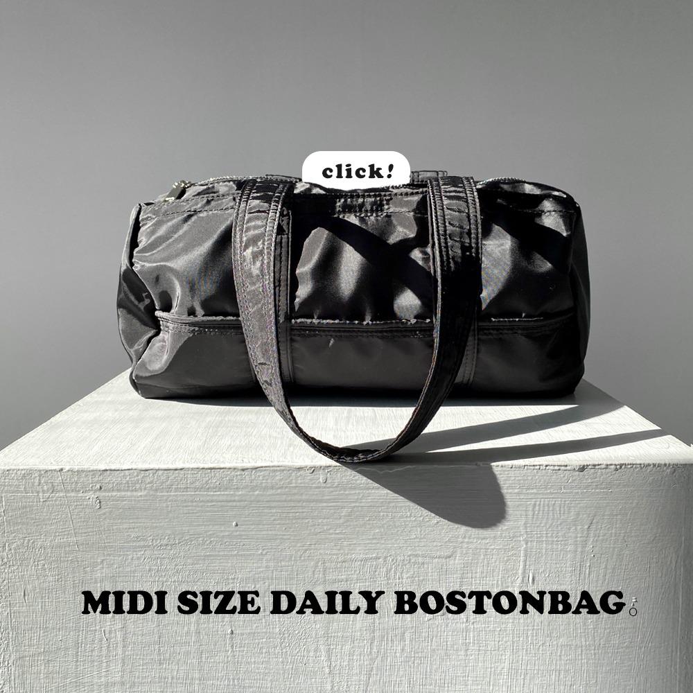 원통 미들사이즈 보스턴 미디 숄더백