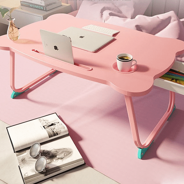 [달링걸][인기만점/주문폭주] 다용도 곰돌이 접이식 배드트레이 테이블 책상 노트북 테블릿 서랍 컵홀더