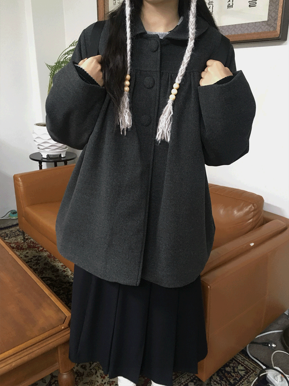 오운마인드 키레이 벌룬 코트 2color [4온스/하프코트/빈티지/겨울코트]