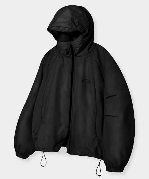 바라클라바 슬래쉬 후드 집업_윈드브레이커 블랙