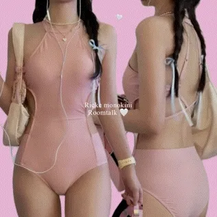 [모노키니/유니크] 리케 홀터넥 수영복 비치웨어