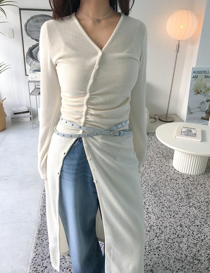 shirring point slit long cd