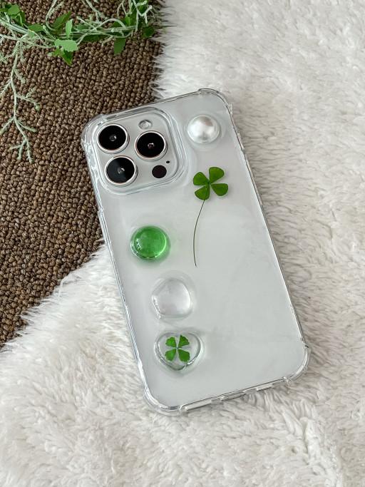 핸드메이드]green&clover; 레진 폰케이스