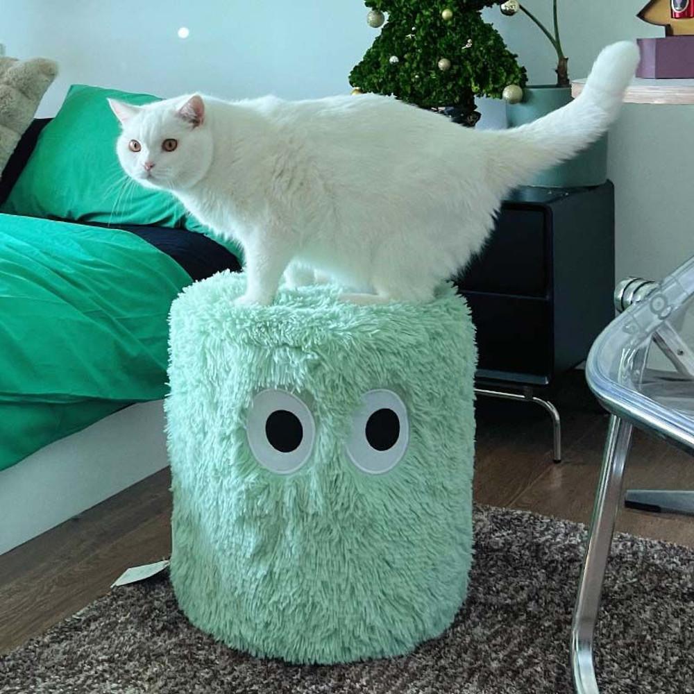 갓수 빅아이 퍼 스툴 민트 패브릭 화장대 의자 인테리어