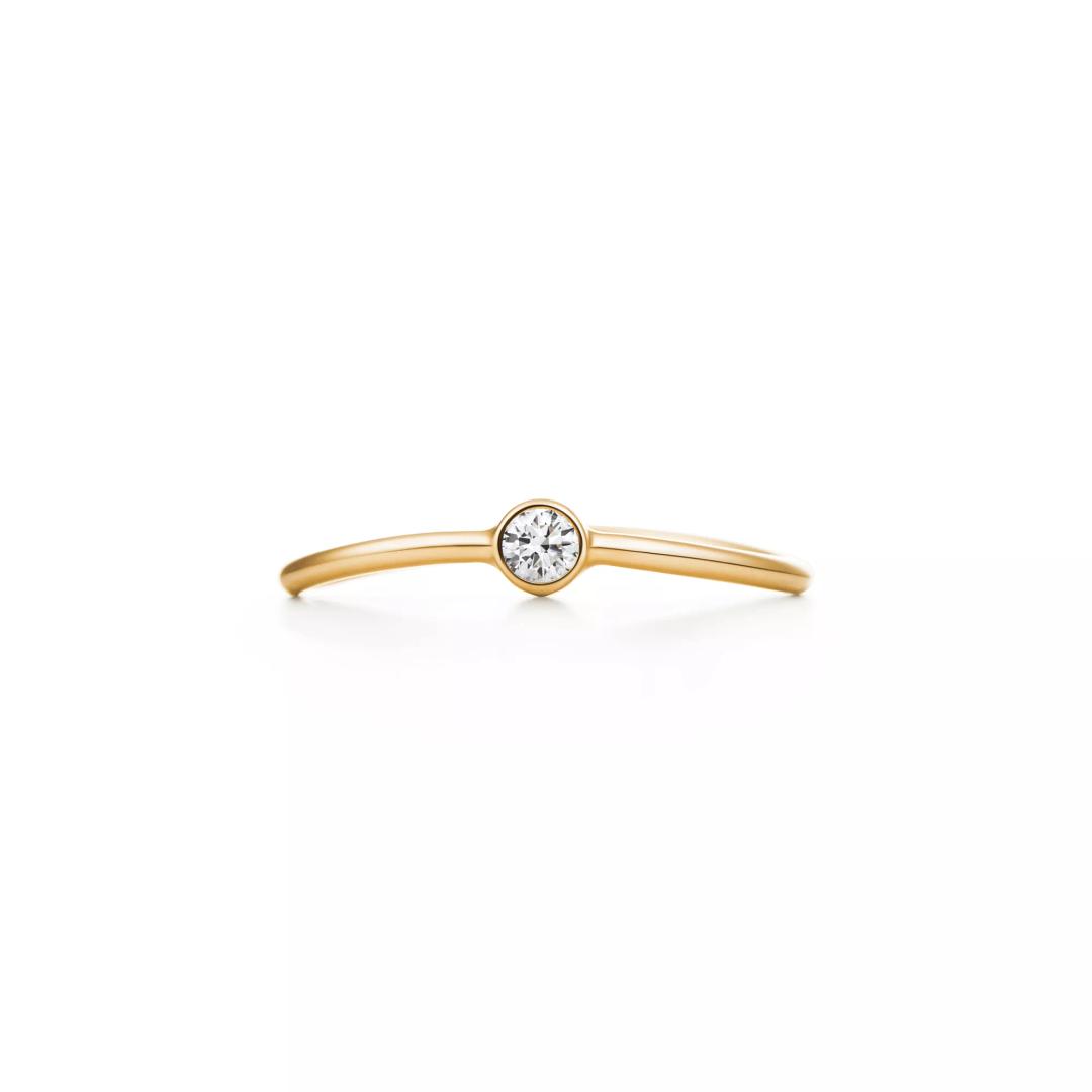 웨이브 싱글 로우 다이아몬드 링