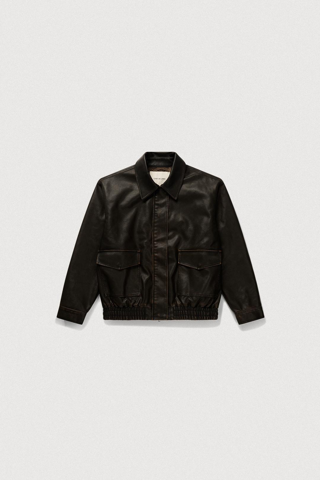 [2차 REORDER] OVERSIZED WASHED LEATHER BOMBER JUMPER  [DARK BROWN] - 9/23 순차발송