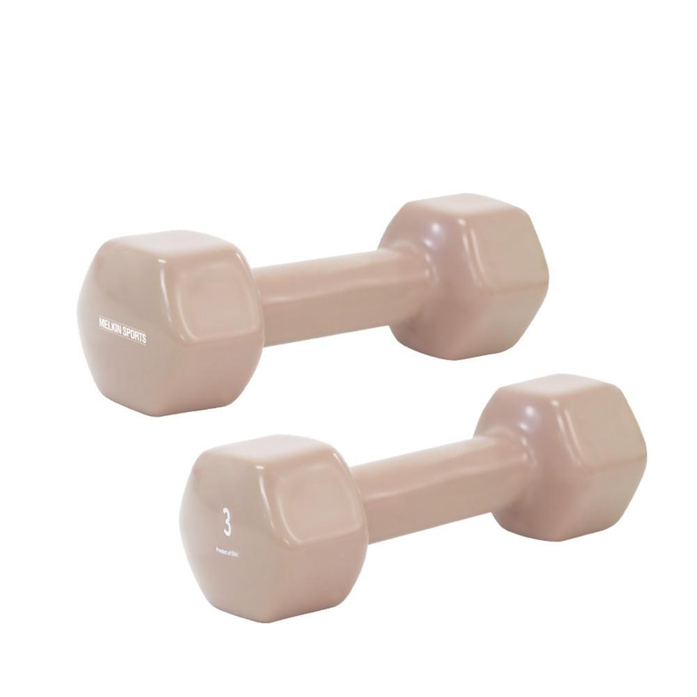 멜킨 미용 아령 PVC 스위티 덤벨 3kg 2개 세트 여성 필라테스 홈트 헬스 다이어트