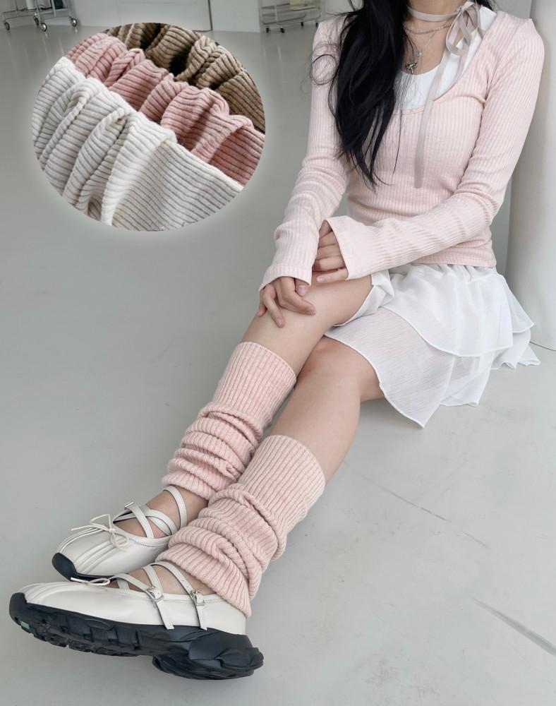 [히니츠키] 발레리나 골지 레그워머 (3color)