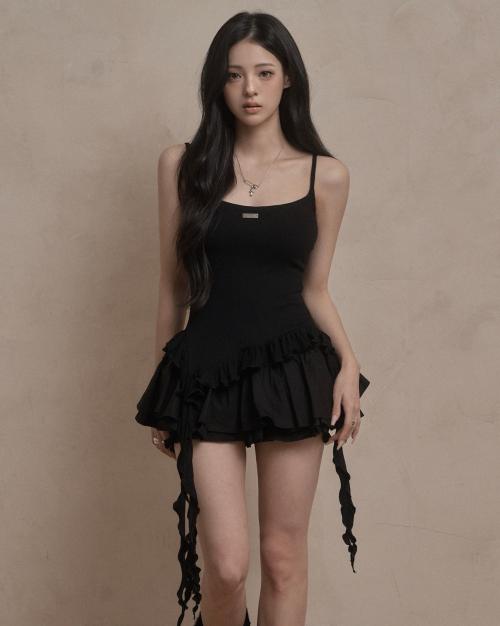 Ruffle Layered Sleeveless (black)