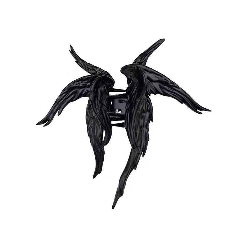 (pre-sale)Angel wings hair claw within Dark Black