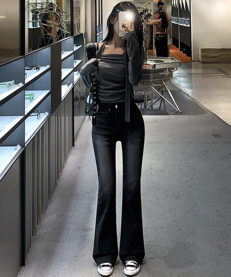 파스텔타임 🖤흑청 컬러 추가/7만장 돌파🖤[MADE]탄탄 진청 세미 부츠컷 하이웨스트 pt(하객룩/데이트룩/데일리룩/소개팅룩)