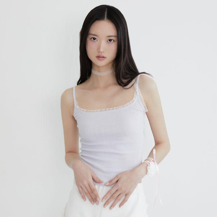 [1차 리오더]Frill lace Sleeveless (BLUE)