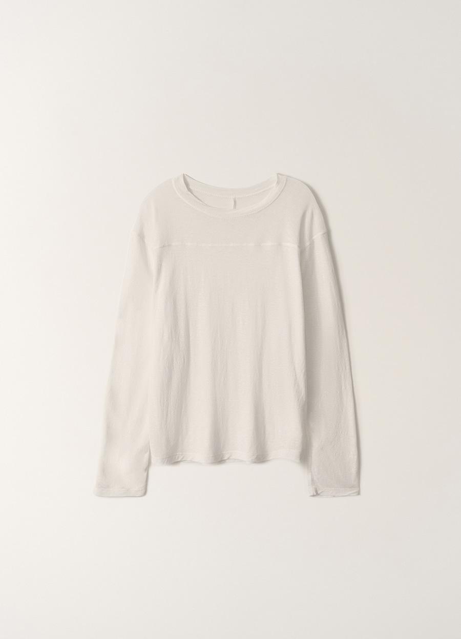 Round long sleeve t-shirt (White)
