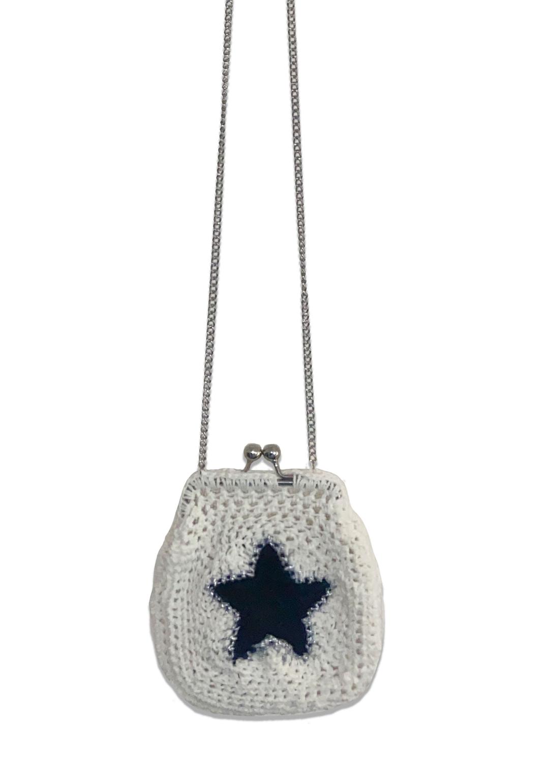 white clip star chain bag