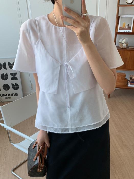 [드로우핏우먼 X 꾸니] 시어 레이어 뷔스티에 블라우스 [3COLORS]